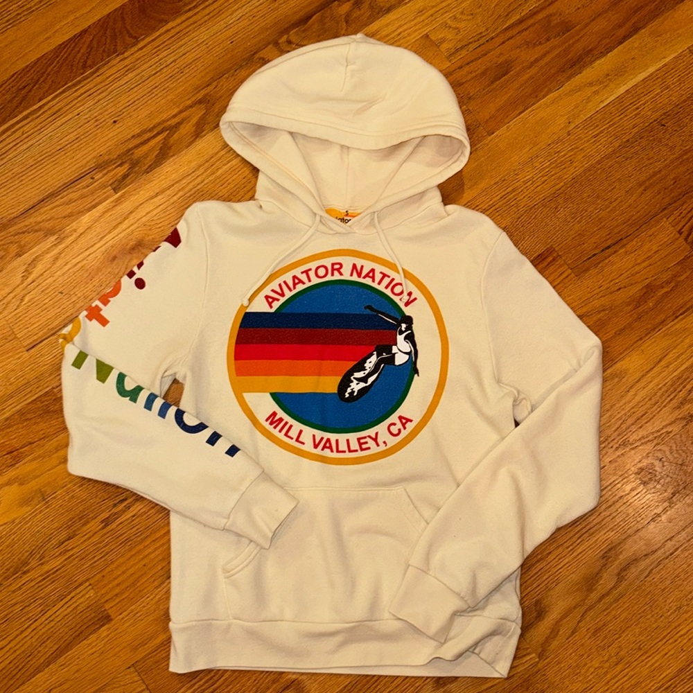 Aviator Nation Vintage White Hoodie
